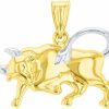 Best Jewelry America Jewelry America High Polish 14K Yellow Gold Bull Pendant Taurus Zodiac Sign Charm