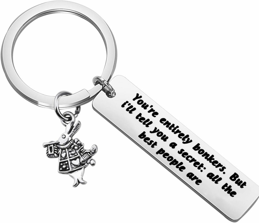 Clearance FOTAP Fotap You'Re Entirely Bonkers Keychain Alice Inspire Gift