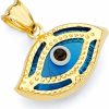 Best GoldenMine 14K Yellow Gold Evil Eye Pendant