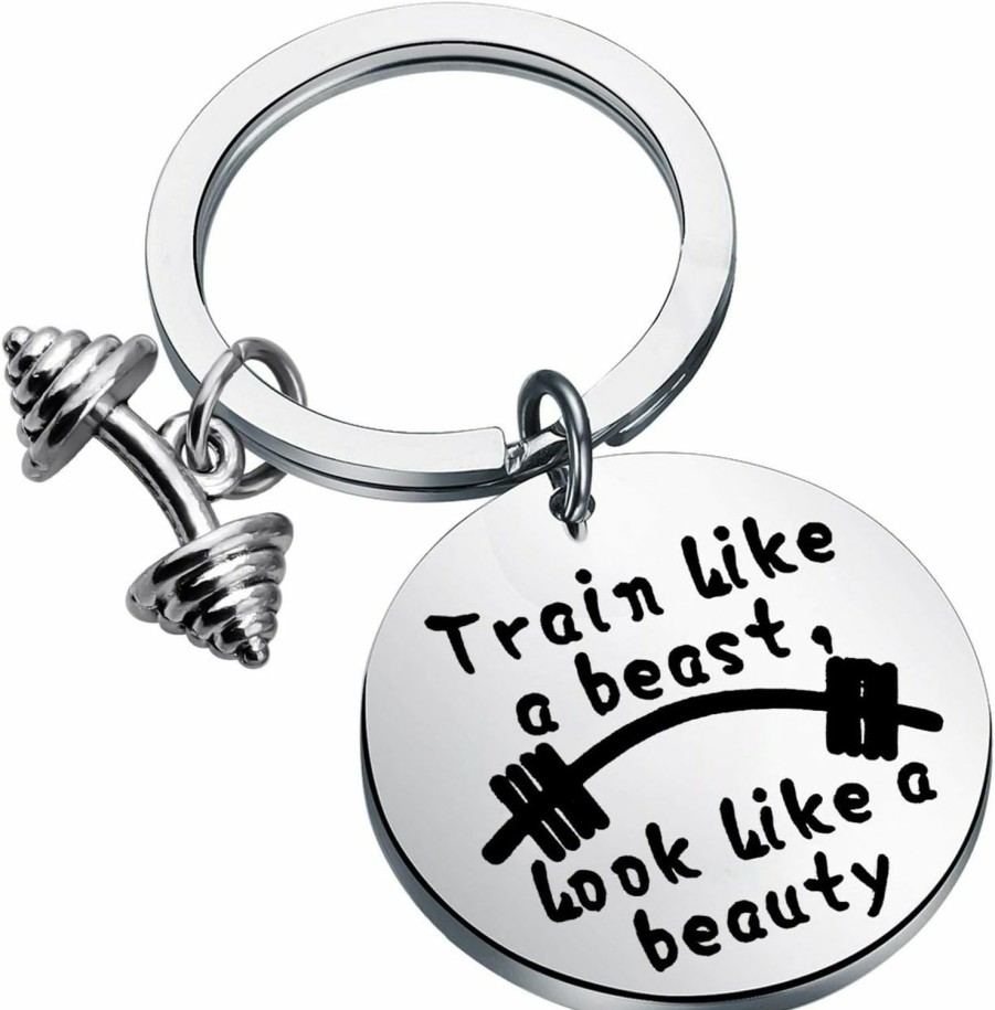 Clearance FEELMEM Feelmem Workout Gift Fitness Gift Train Like A Beast Keychain For Bodybuilder