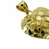 Clearance Generic Hip Hop Unique Design Gold Nugget Heart Shaped Charm Pendant For Women And Men Jewerlry (Large, Gold)