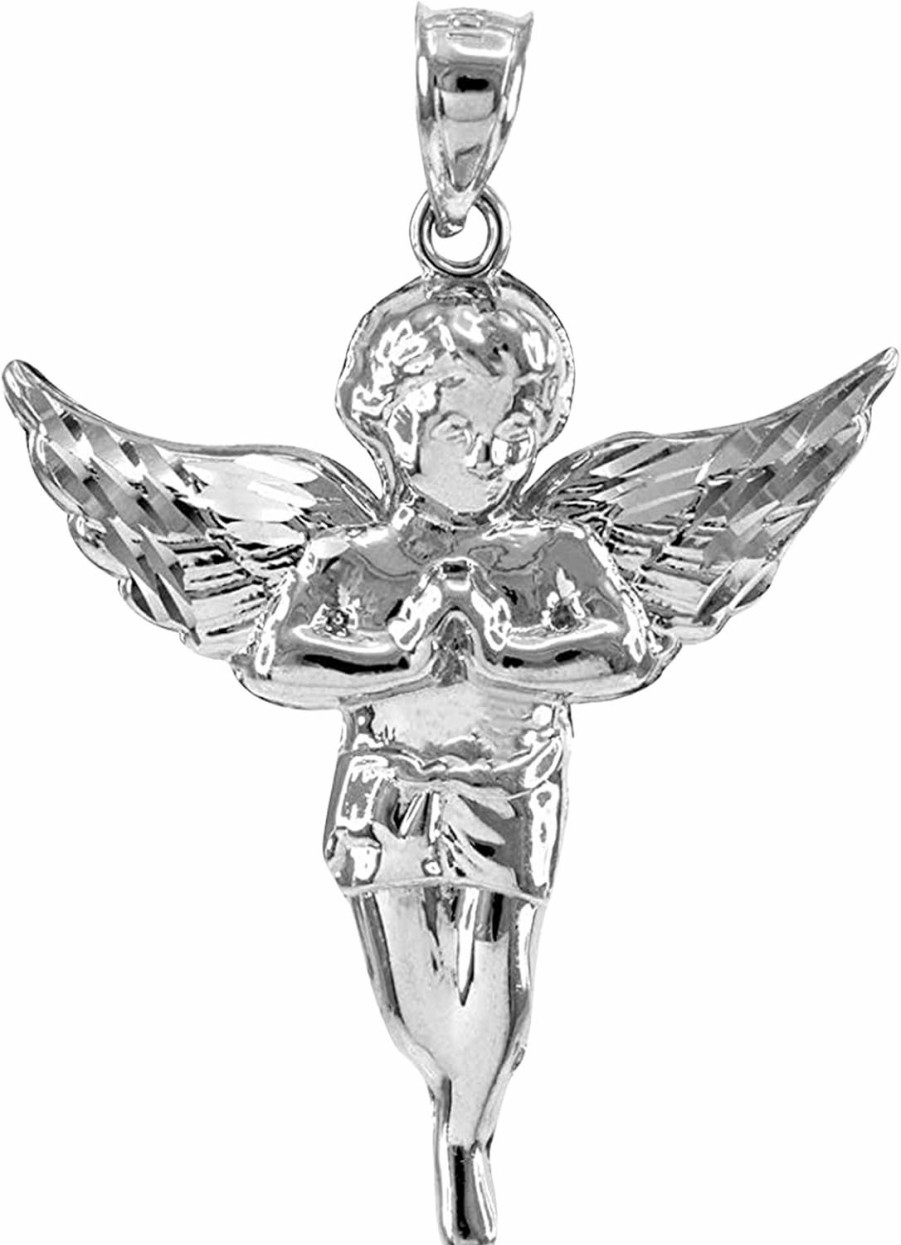 Online Claddagh Gold Religious Jewelry By Fdj .925 Sterling Silver Angel Charm Pendant - Pendant Only