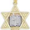 Clearance CA CHARMAMERICA Charm America - Gold Star Of David Chai Charm - 14/10 Karat Solid Gold