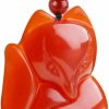 Clearance COOLSOME Coolsome Women'S Red Agate Fox Queen Pendant Necklace Grounding Stone Protection