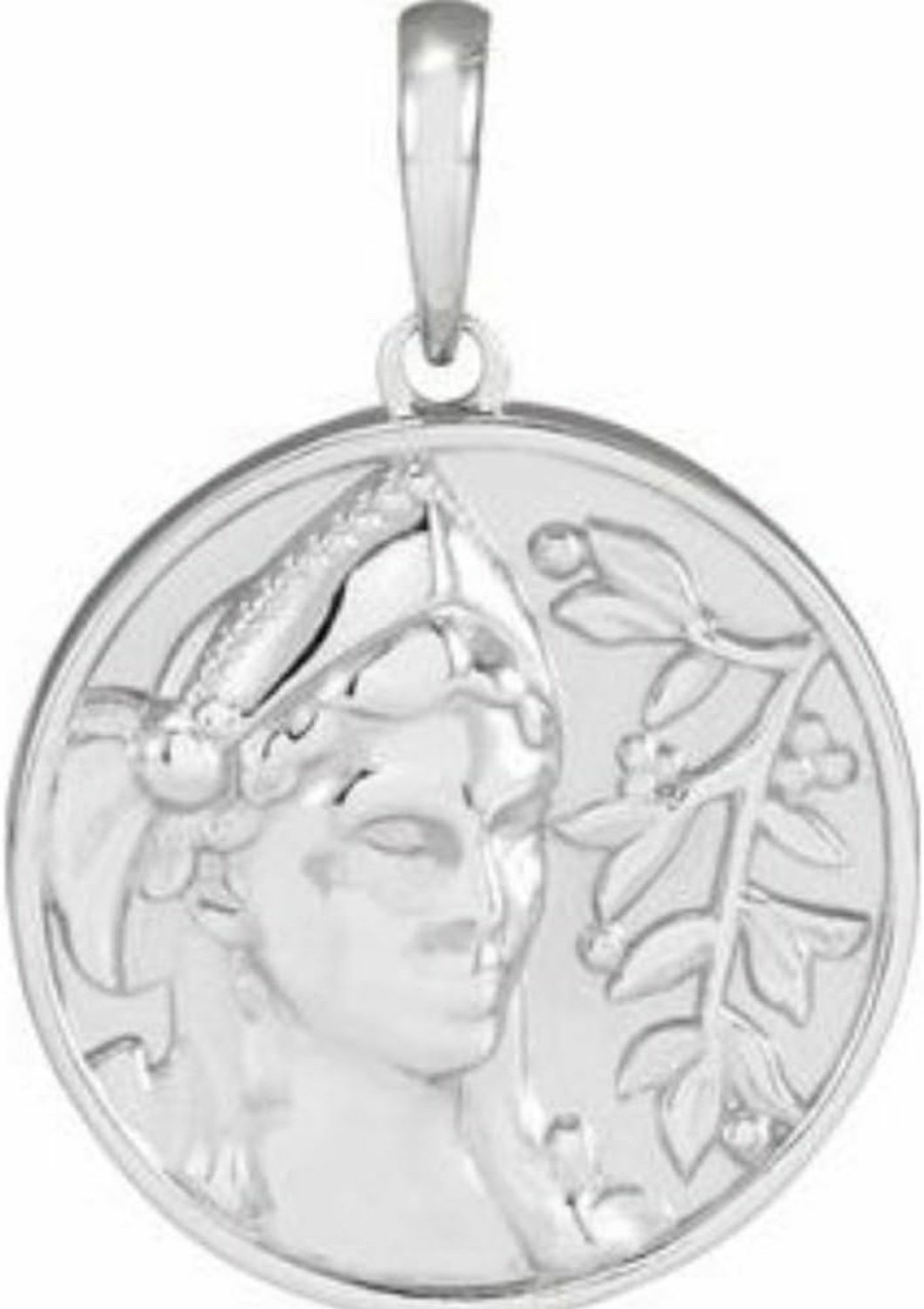 Hot Auriga Fine Jewelry 14K Gold Or Sterling Silver Athena Coin Pendant For Women