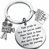 Clearance FUSTMW Movie Camera Keychain Film Director Student Gifts Filmmaker Gifts For Movie Lover Gifts Take Pride In How Far You Have Come