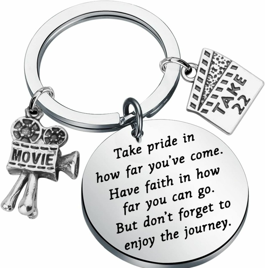 Clearance FUSTMW Movie Camera Keychain Film Director Student Gifts Filmmaker Gifts For Movie Lover Gifts Take Pride In How Far You Have Come