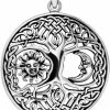 New W | S WITHLOVE SILVER Withlovesilver Solid 925 Sterling Silver Celtic Knots Tree Of Life Earth Moon Sun Root Pendant