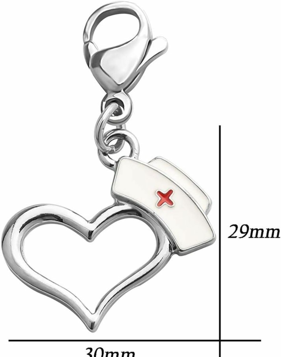 Hot CHOORO Chooro Registered Nurse Gift Nurse Cap Clip-On Charm Rn Pendant Zipper Pull Charm With Lobster Clasp Medical Student Gift