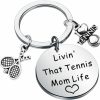 Online PLITI Pliti Tennis Mom Gift Tennis Player Gift Tennis Keychain Livin' That Tennis Mom Life Keyring With Tennis Charm