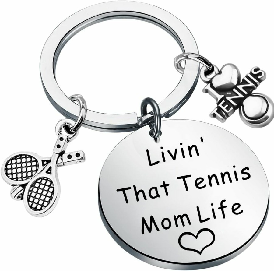 Online PLITI Pliti Tennis Mom Gift Tennis Player Gift Tennis Keychain Livin' That Tennis Mom Life Keyring With Tennis Charm