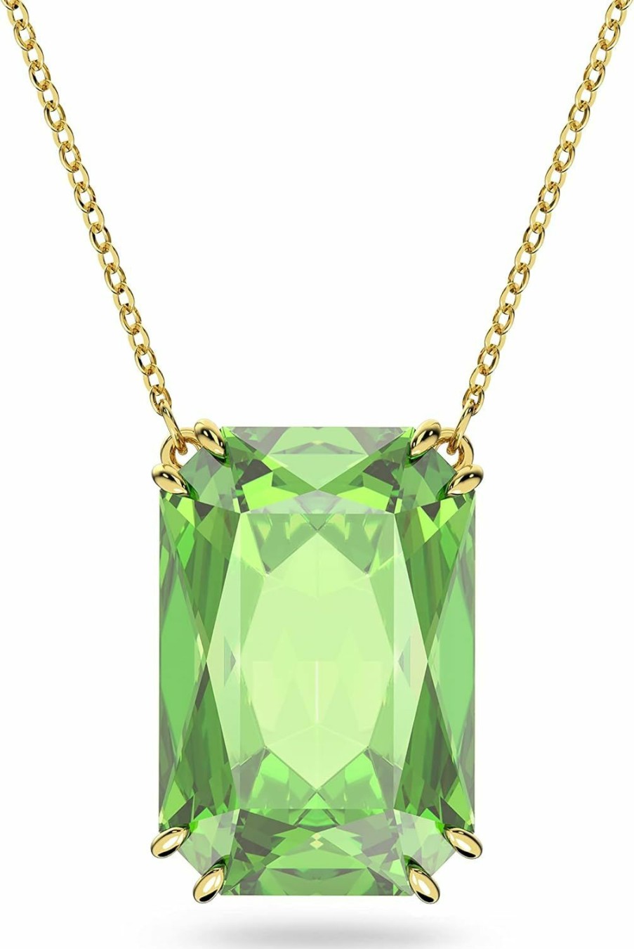 New SWAROVSKI Swarovski Millenia Earring And Necklace Crystal Jewelry Collection, Gold Tone Finish, Green Crystals