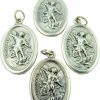 Wholesale Religious Gifts Religious Gifts Lot Of 4 Silver Tone Archangel Saint Michael With Angel Back Medal