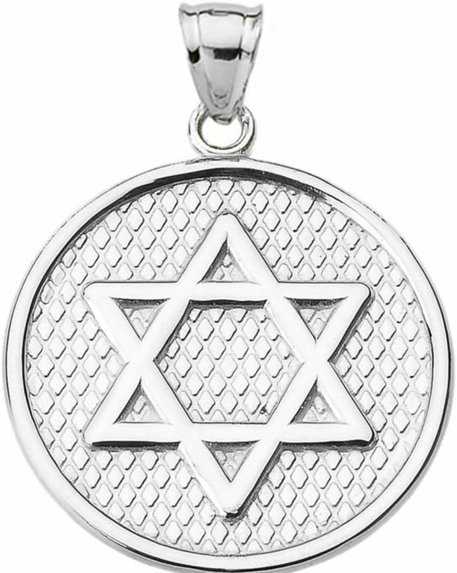 New Claddagh Gold Engravable Star Of David Pendant In Sterling Silver