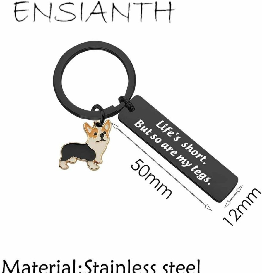 Best ENSIANTH Ensianth Funny Corgi Keychain Life'S Short But So Are My Legs Keychain Dogs Lover Gifts Inspirational Gift