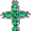 Wholesale Silvershake Silvershake Birthstone Gemstone 925 Sterling Silver Victorian Style Cross Pendant Necklace Christmas Jewelry Gift For Women