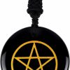 Wholesale Nothers Pentacle Necklace,Pentagram Protection Wicca Jewelry For Men Women(Obsidian)