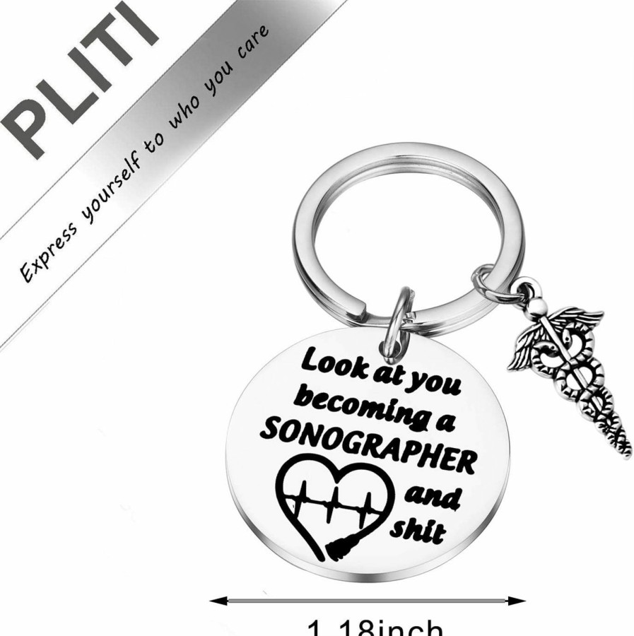 Hot PLITI Pliti Sonographer Gifts For Women Funny Ultrasound Technician Gifts Radiologist Gift Sonography Student Graduation Gift Look At You Becoming A Sonographer And Shit Keychain (Becoming A Sonographer)