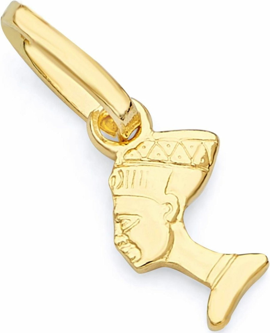 Online The World Jewelry Center 14K Real Yellow Gold Queen Nefertiti Charm Pendant