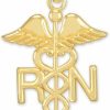 New American Heroes American Heroes Certified 14K Yellow, White, Or Rose Gold Caduceus Rn Charm Registered Nurse Pendant - Choice Of Metal