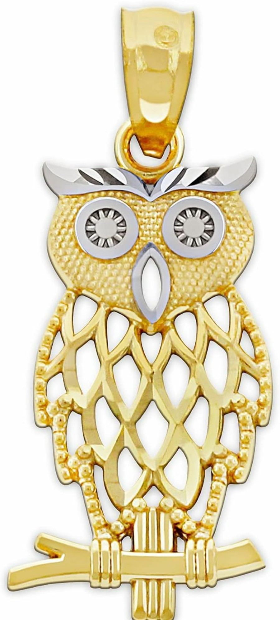 Wholesale CA CHARMAMERICA Ca Charmamerica Gold Owl Pendant - 10 Karat Gold - Owl Charm - Animal Jewelry