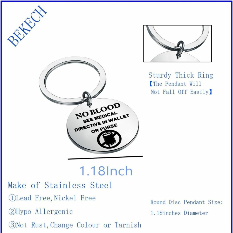 Online BEKECH Bekech Keychain Jw Gifts Jehovah Witnesses Keyring Medical Directive Gift