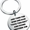 Hot BEKECH Bekech Coworker Leaving Charm Keychain Goodbye Farewell Gifts Coworkers New Job Keychain Funny Colleague Leaving Gift