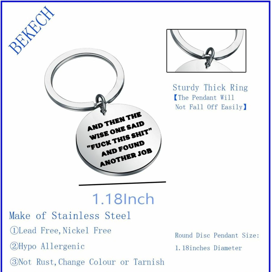 Hot BEKECH Bekech Coworker Leaving Charm Keychain Goodbye Farewell Gifts Coworkers New Job Keychain Funny Colleague Leaving Gift