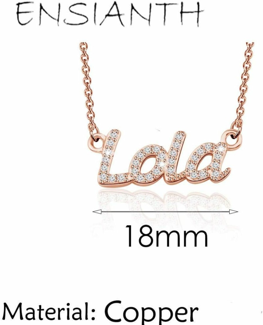 Best ENSIANTH Ensianth Lola Necklace Grandma Jewelry Lola Letter Necklace Nana Mimi Gigi Gift Family Jewelry