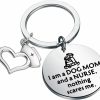 Wholesale AKTAP Aktap Funny Nurse Gift Dog Mom Gifts I Am A Dog Mom And A Nurse Nothing Scare Me Keychain For Nurse Graduation Dog Lover (Dog Mom Keychain)