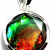 Best Generic Cosumosu Ammolite 925 Sterling Silver Pendant Jewelry