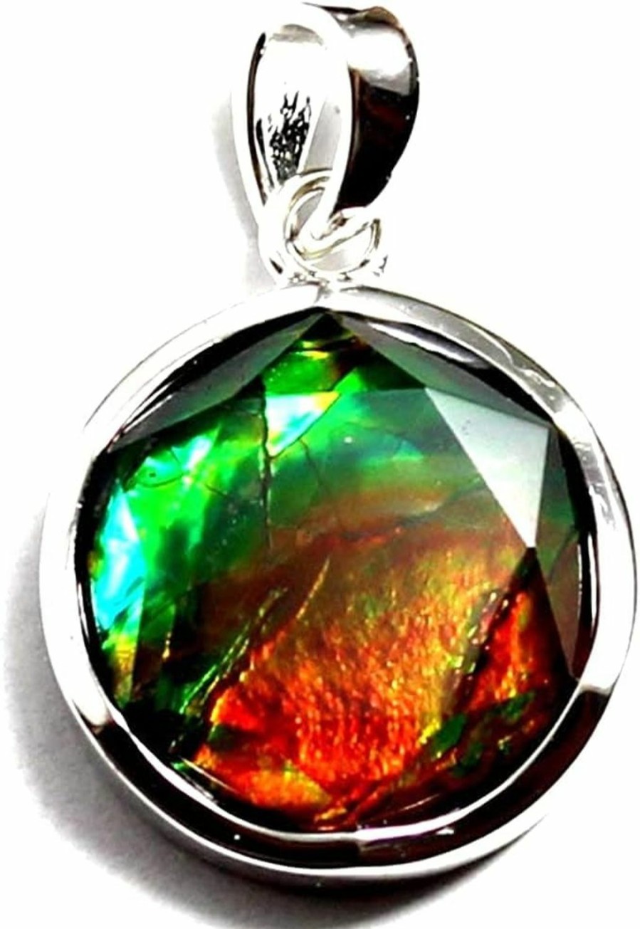 Best Generic Cosumosu Ammolite 925 Sterling Silver Pendant Jewelry