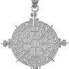 Wholesale Claddagh Gold Certified 10K Gold Vegvisir Viking Compass Nordic Norse Amulet Pendant Charm Necklace