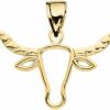 Best Astrology Jewelry Astrology Jewelry 10K Yellow Gold Open Work Texas Longhorn Bull Pendant