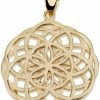 New Koral Jewelry Double Seed Of Life Pendant 14K Gold Plated Size 1\" Diameter Sacred Geometry Yoga Jewelry