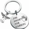 Clearance SEIRAA Seiraa Jim Short For Gabriel Keychain Jim Gabriel Inspired Gifts Demon Crowley Gifts A.Z. Fell And Co Merch