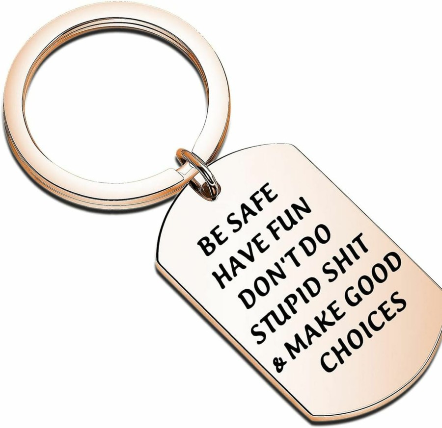 Clearance ENSIANTH New Driver Keychain Be Safe Have Fun Don'T Do Stupid Shit Long Distance Gift Go Away To College Gift