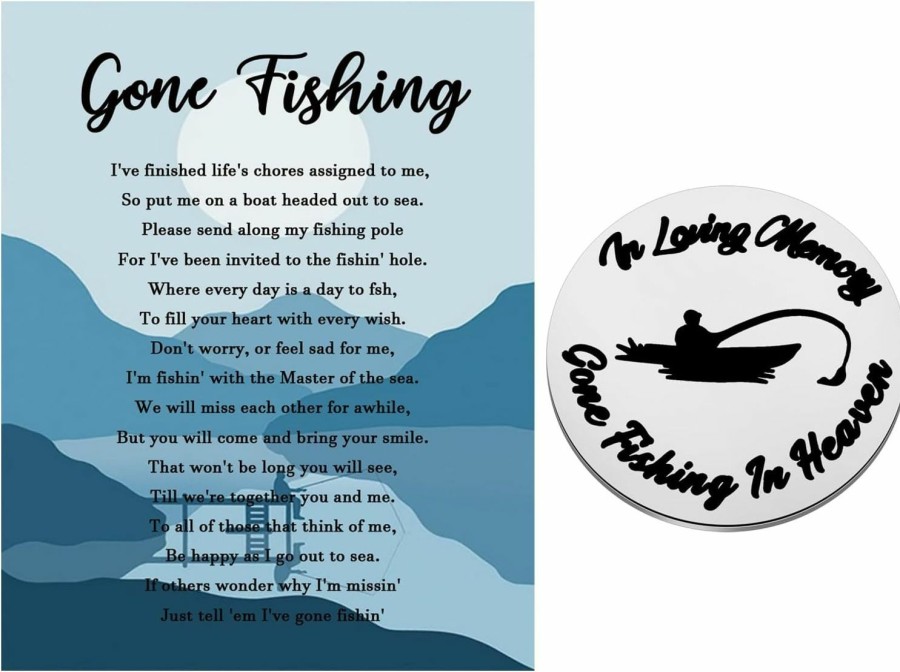 New Lywjyb Birdgot Lywjyb Birdgot Memorial Gift For Fishing Lover Gone Fishing In Loving Memory Of Fishing Lover Dad Brother Papa Grandad