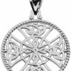 Clearance Claddagh Gold Religious Jewelry Sterling Silver Trinity Knot Celtic Cross Round Rope Design Frame Pendant