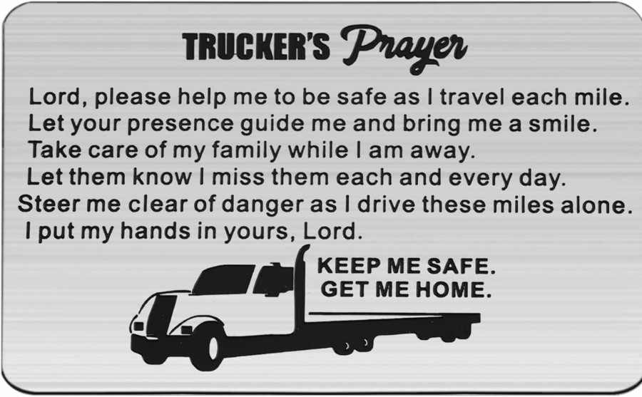 Wholesale PLITI Pliti Truckers Prayer Gifts Trucker Engraved Wallet Insert Keep Me Safe Get Me Home Drive Safe Gifts For Trucker Daddy Trucker Boyfriend Husband Semi Driver Religious Card