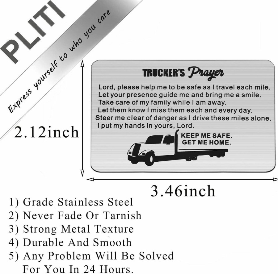 Wholesale PLITI Pliti Truckers Prayer Gifts Trucker Engraved Wallet Insert Keep Me Safe Get Me Home Drive Safe Gifts For Trucker Daddy Trucker Boyfriend Husband Semi Driver Religious Card