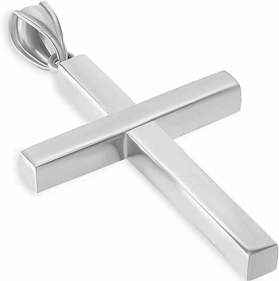 Hot Jewelry America Jewelry America 14K White Gold Simple Religious Cross Pendant