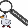 Best BEKECH Bekech Duck Gift For Him Don'T Duck With Me Duck Theme Keychain Gift For Duck Lovers Dad