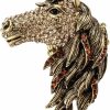 Wholesale Szxc Szxc Jewelry Women'S Crystal Big Horse Brooch Pendant Necklace