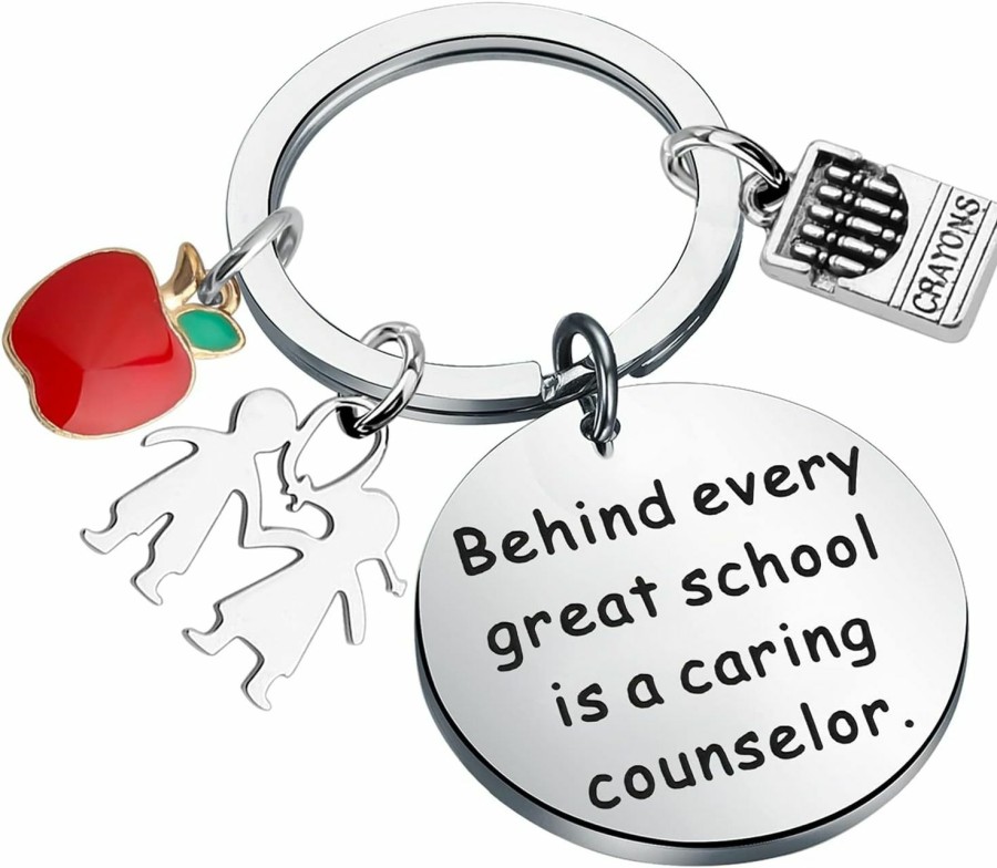 Clearance BAUNA Bauna School Counselor Keychain Counselor Gifts Behind Every Great School Is A Caring Counselor Gift For Principal Consultant