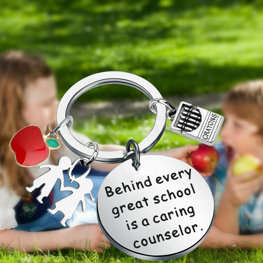 Clearance BAUNA Bauna School Counselor Keychain Counselor Gifts Behind Every Great School Is A Caring Counselor Gift For Principal Consultant