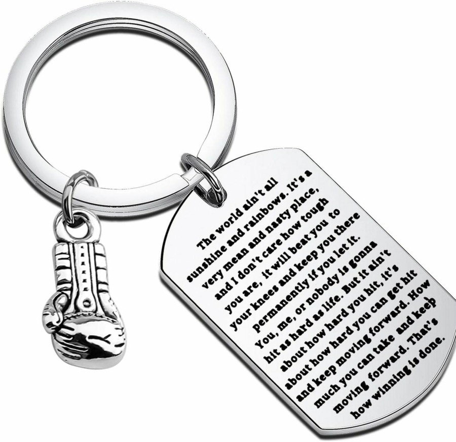 Hot FEELMEM Feelmem Boxing Keychain The World Ain'T Sunshine And Rainbows Boxing Glove Keychain