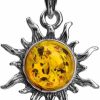 Wholesale Ian and Valeri Co. Ian And Valeri Co. Amber Sterling Silver Small Sun Pendant