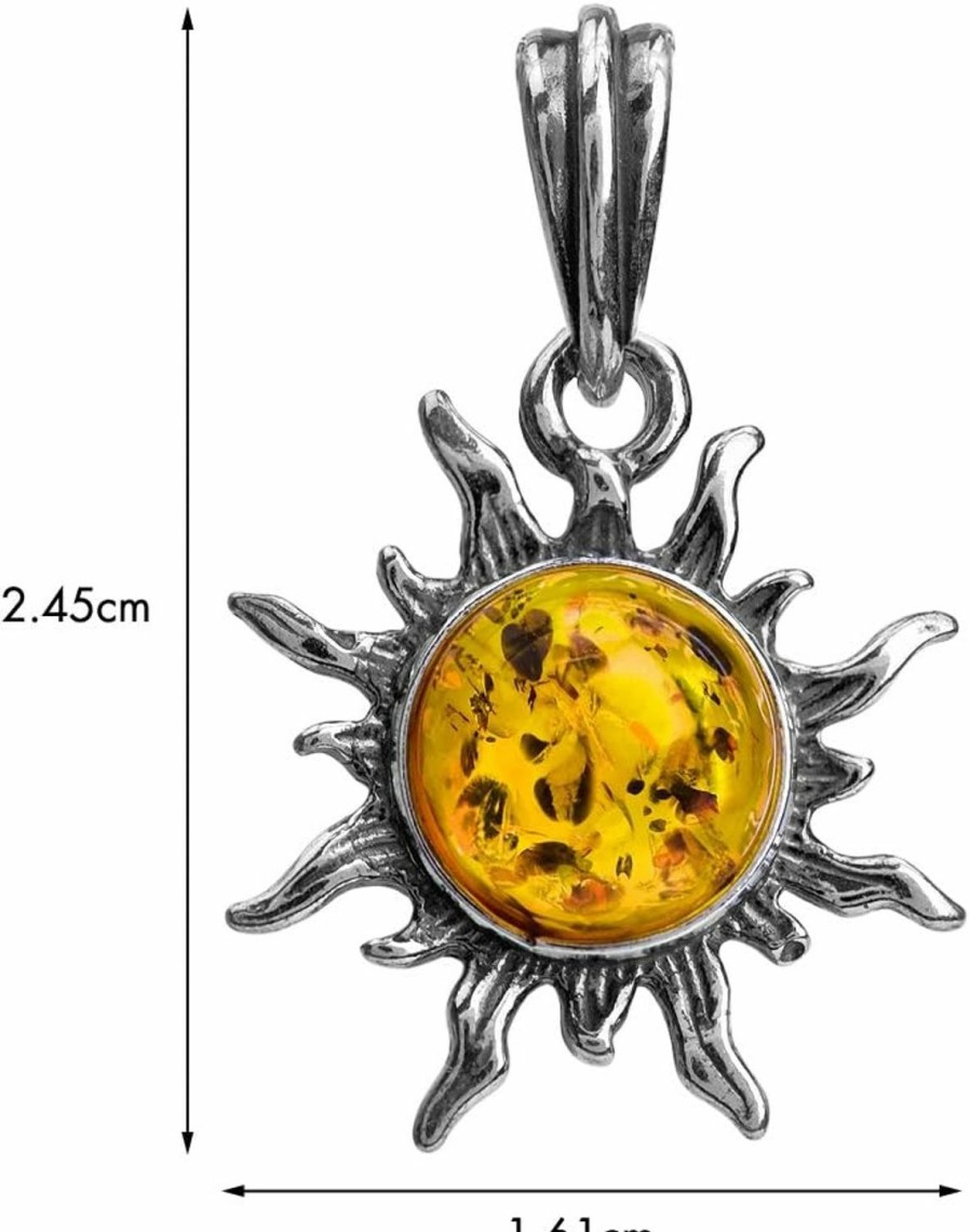 Wholesale Ian and Valeri Co. Ian And Valeri Co. Amber Sterling Silver Small Sun Pendant