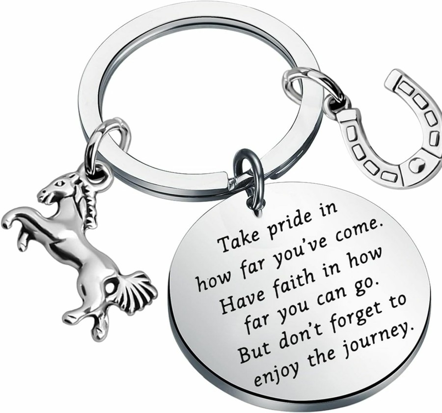 Clearance FUSTMW Fustmw Horse Keychain Gifts Horse Lover Gifts For Horse Rider Equestrian Gifts Take Pride In How Far You Have Come